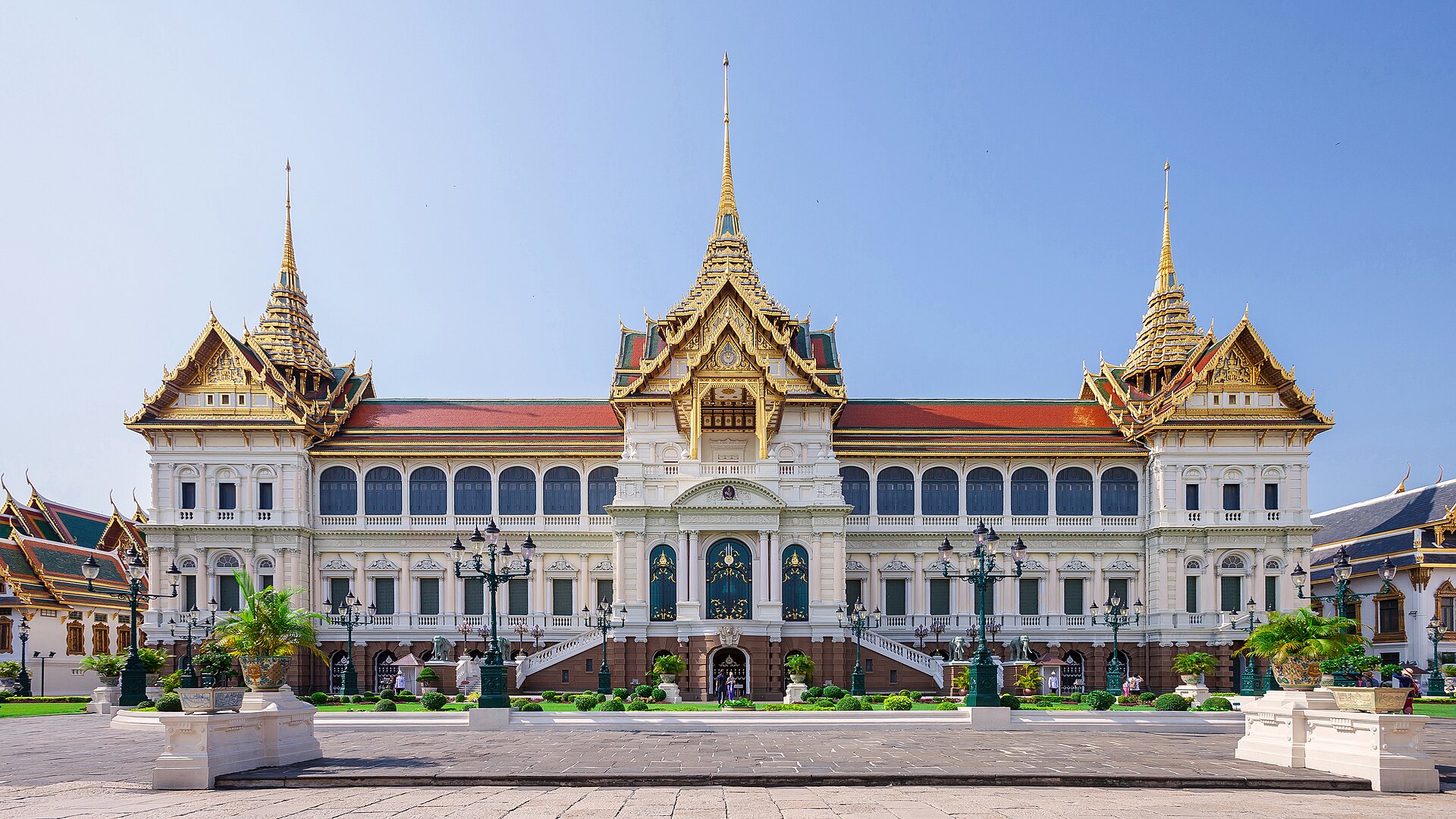 Ornate temple roofs at the Grand Palace in Bangkok